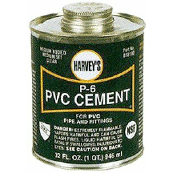 Harvey PVC CEMENT MED 4OZ CLEAR 018150-24